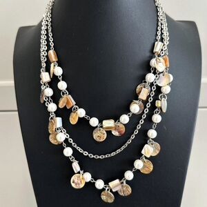 Designer Sea Shell dangle charm Multi strand Necklace